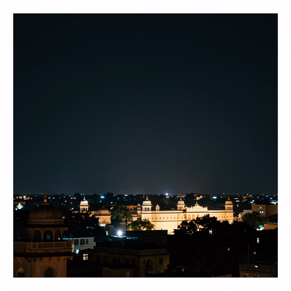 Horizon at Deep In The Night Light in Jaipur in in Jaipur, India