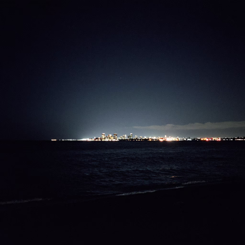 Horizon Shot at Deep In The Night Light in San Diego in in San Diego, California, United States