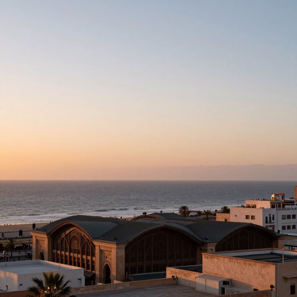 Horizon Shot in Casablanca at Sunset Light in in Casablanca, Morocco
