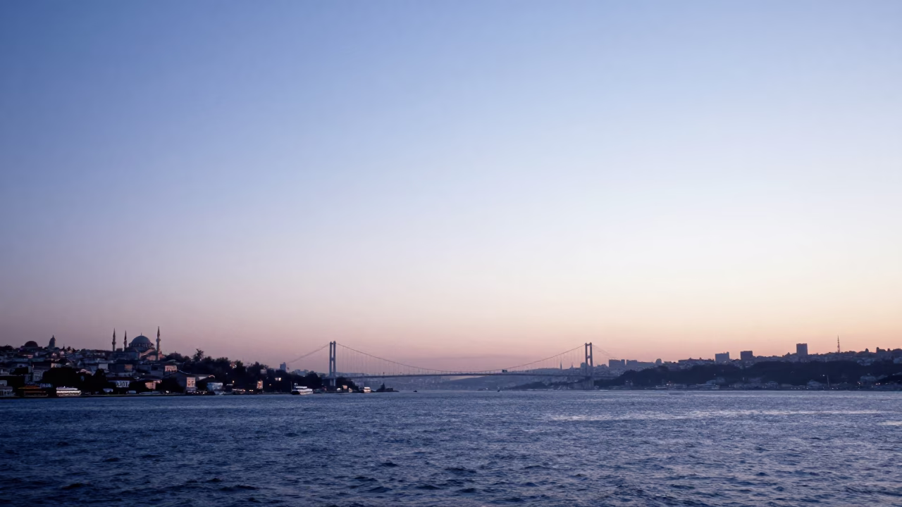 Horizon Shot in Istanbul at The Early Morning Light in in Istanbul, Turkey