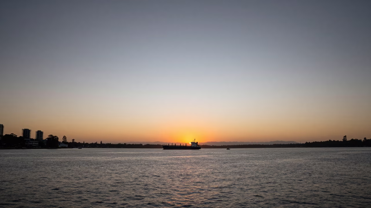 Horizon Shot in Melbourne at Nautical Dawn Light in in Melbourne, Victoria, Australia