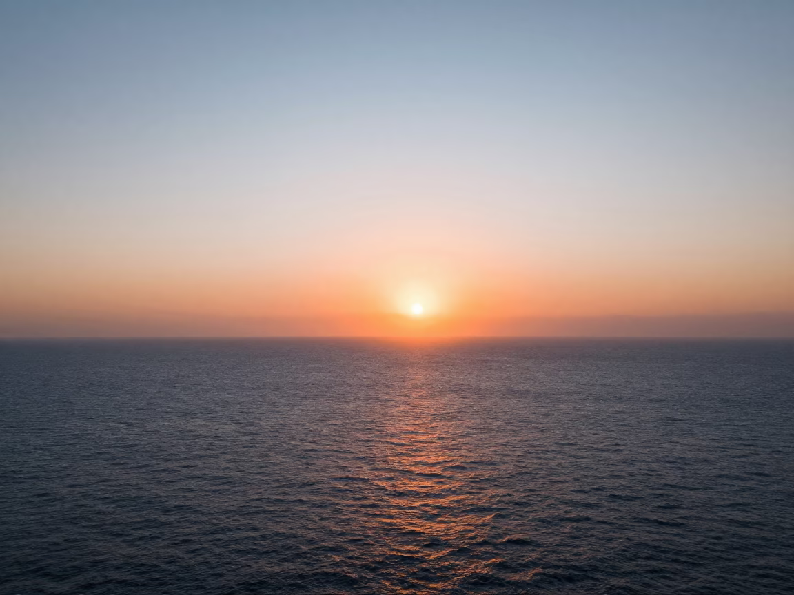 Horizon Sunset in Lima at As The Sun Drops Toward The Horizon in in Lima, Peru