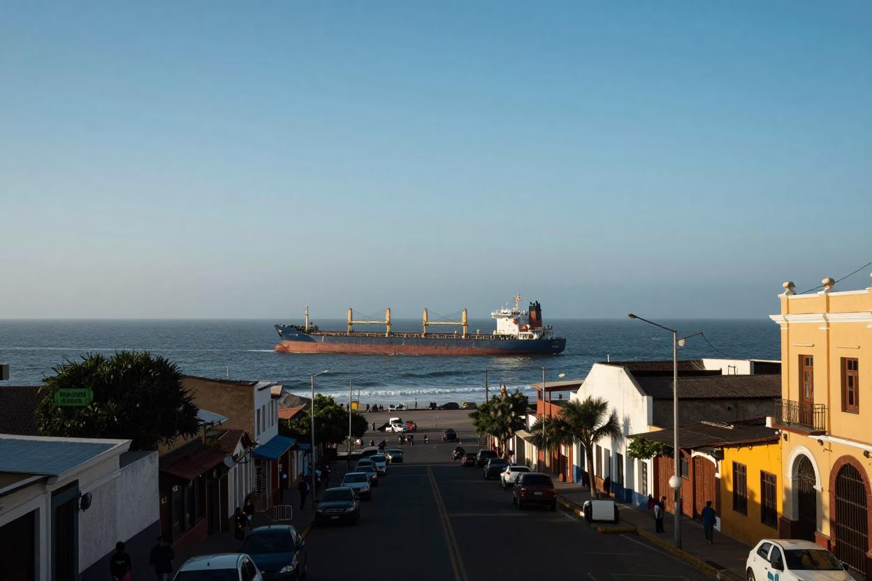 Horizon View in Lima at Clear Late-afternoon Light in in Lima, Peru