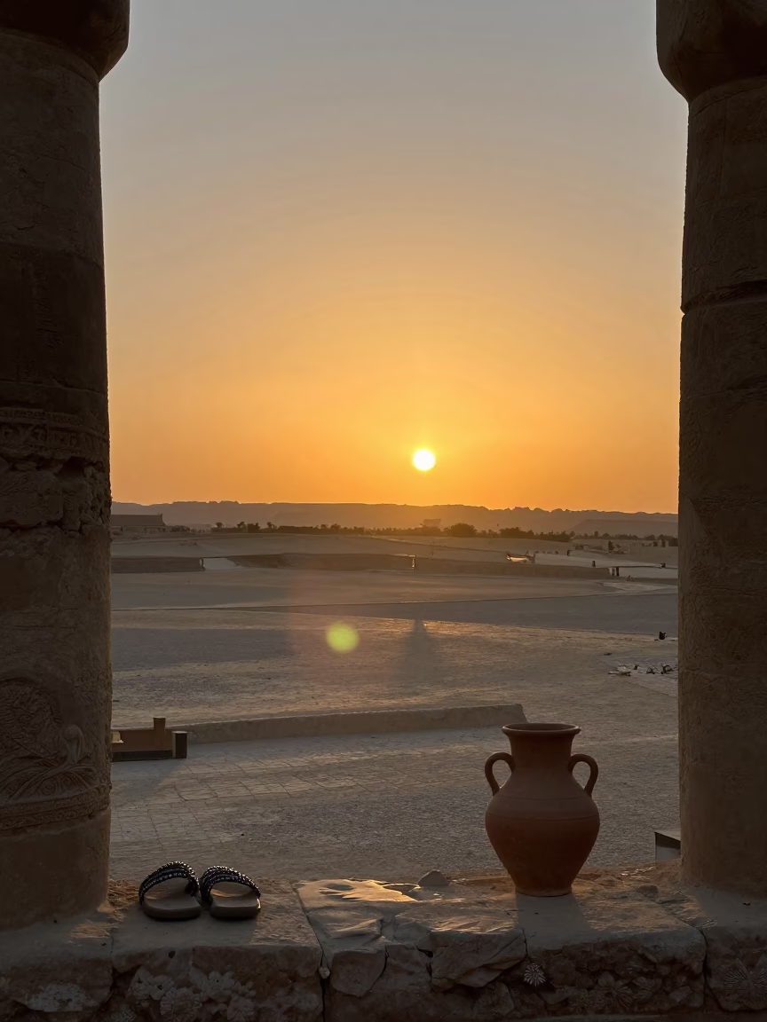 Horizon View in Luxor at Sunset Light in in Luxor, Egypt