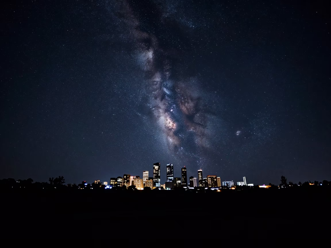 Horizon View in Perth at The Deepest Night Sky Light in in Perth, Western Australia, Australia