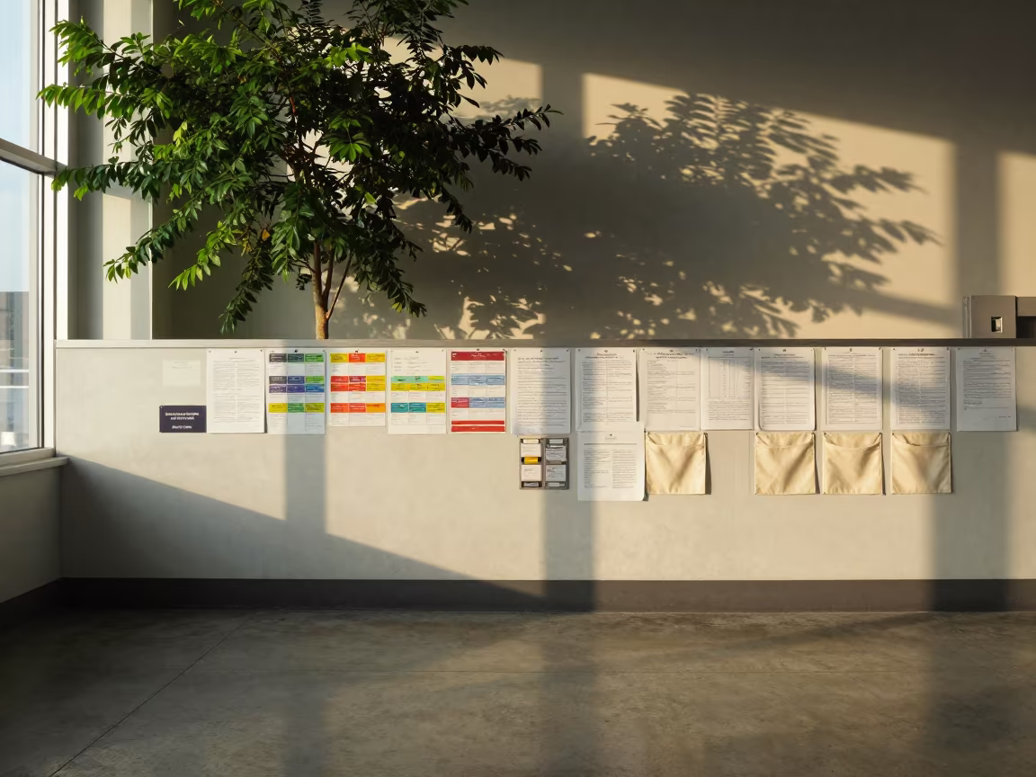 Horizontal Tree Dispatch Office Route Wall in inside a dispatch office above the dock near Ottawa