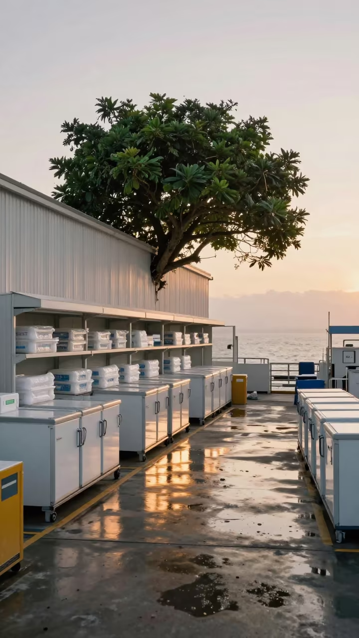 Horizontal Tree in Okinawa Dispatch Office in inside a dispatch office above the dock in Okinawa