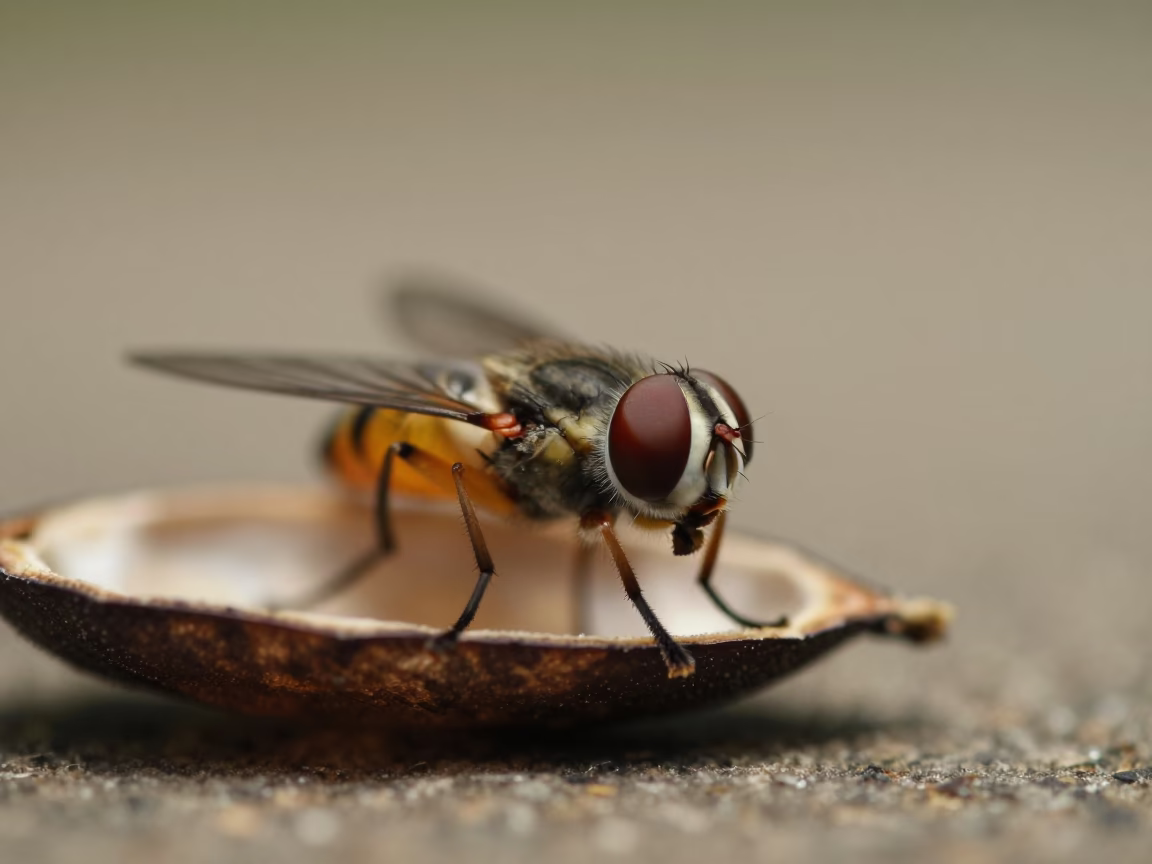 Horsefly Eye Macro in Jyväskylä Seed Pod in inside a seed pod split open in Jyväskylä