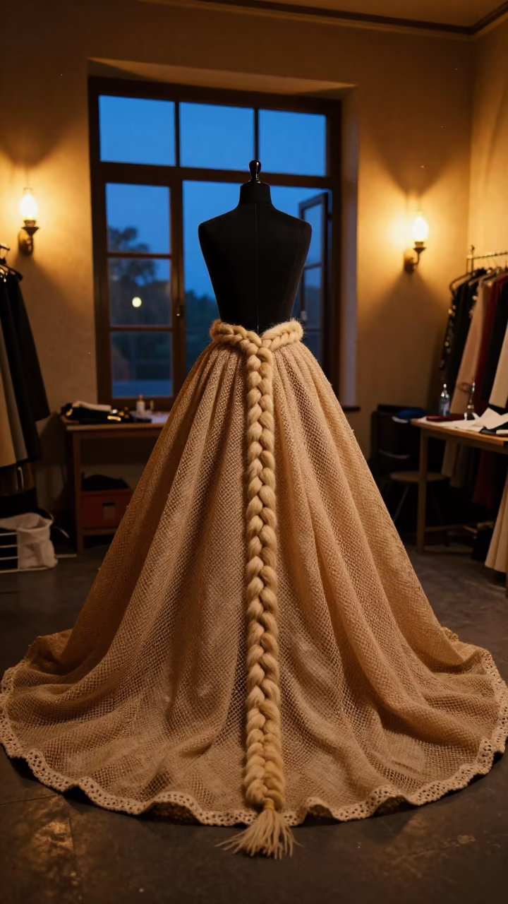 Horsehair Skirt in Jabalpur Atelier in inside a couture atelier in Jabalpur