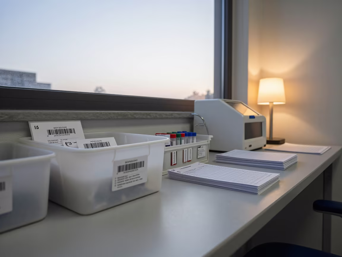 Hospital Specimen Desk at Dawn in Monastir Gym in inside a rehabilitation gym in Monastir