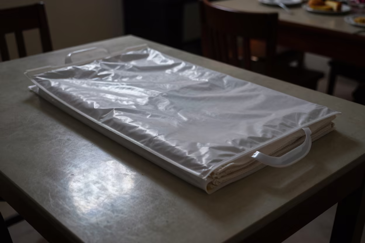 Hospitality Crib Sheet Sealed in Night Room in inside a breakfast room before opening in Havana