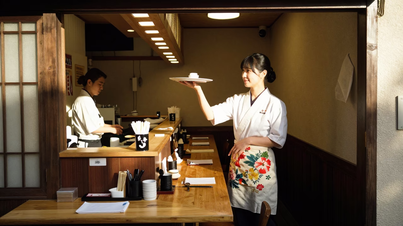 Hostess Serving in Sapporo in in Sapporo, Japan