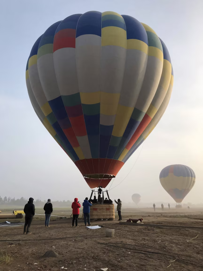Hot Air Balloons Rising Over Puerto Madryn Winter in near Puerto Madryn