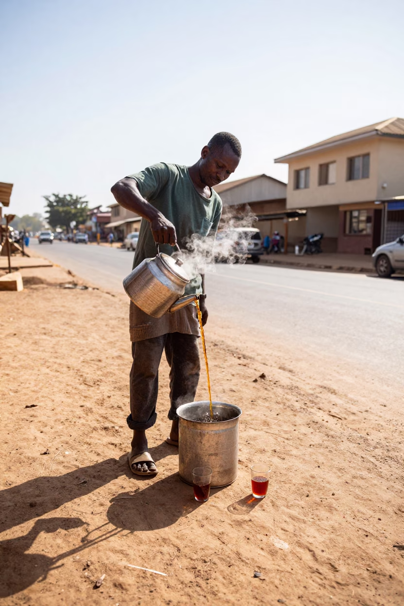 Hot Brew at Late Morning Light in Accra in in Accra, Ghana