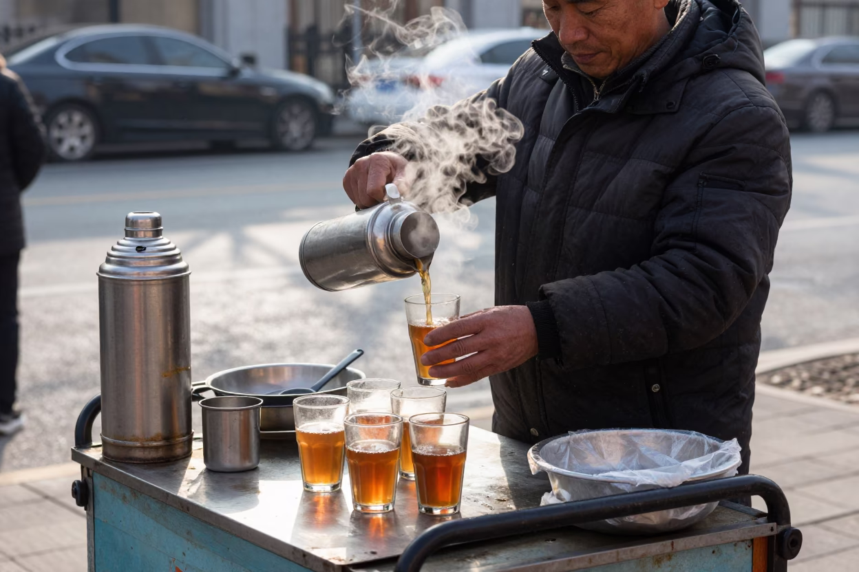 Hot Drinks in Shanghai at Noon Light in in Shanghai, China