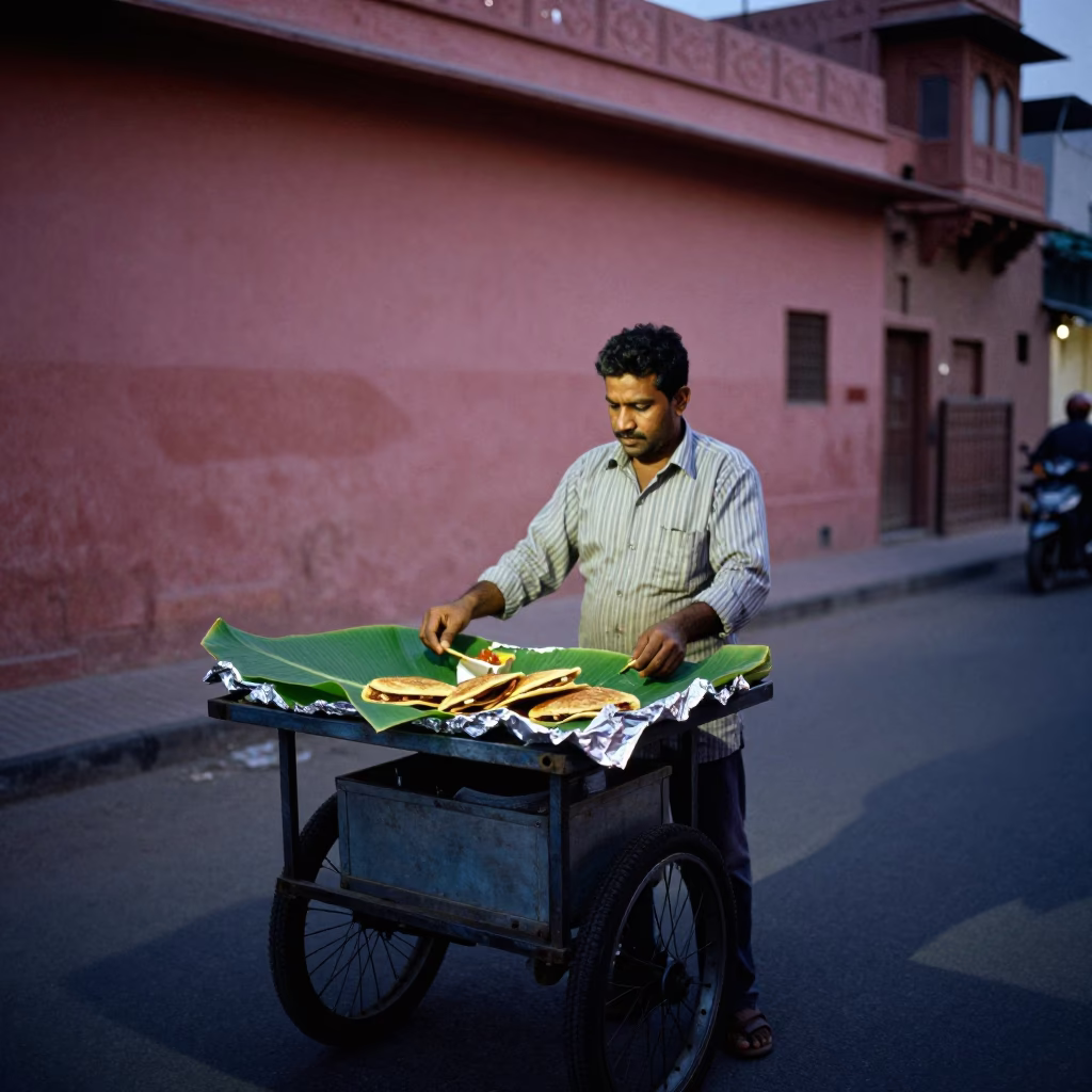 Hot Pupusas at Midnight Light in Jaipur in in Jaipur, India