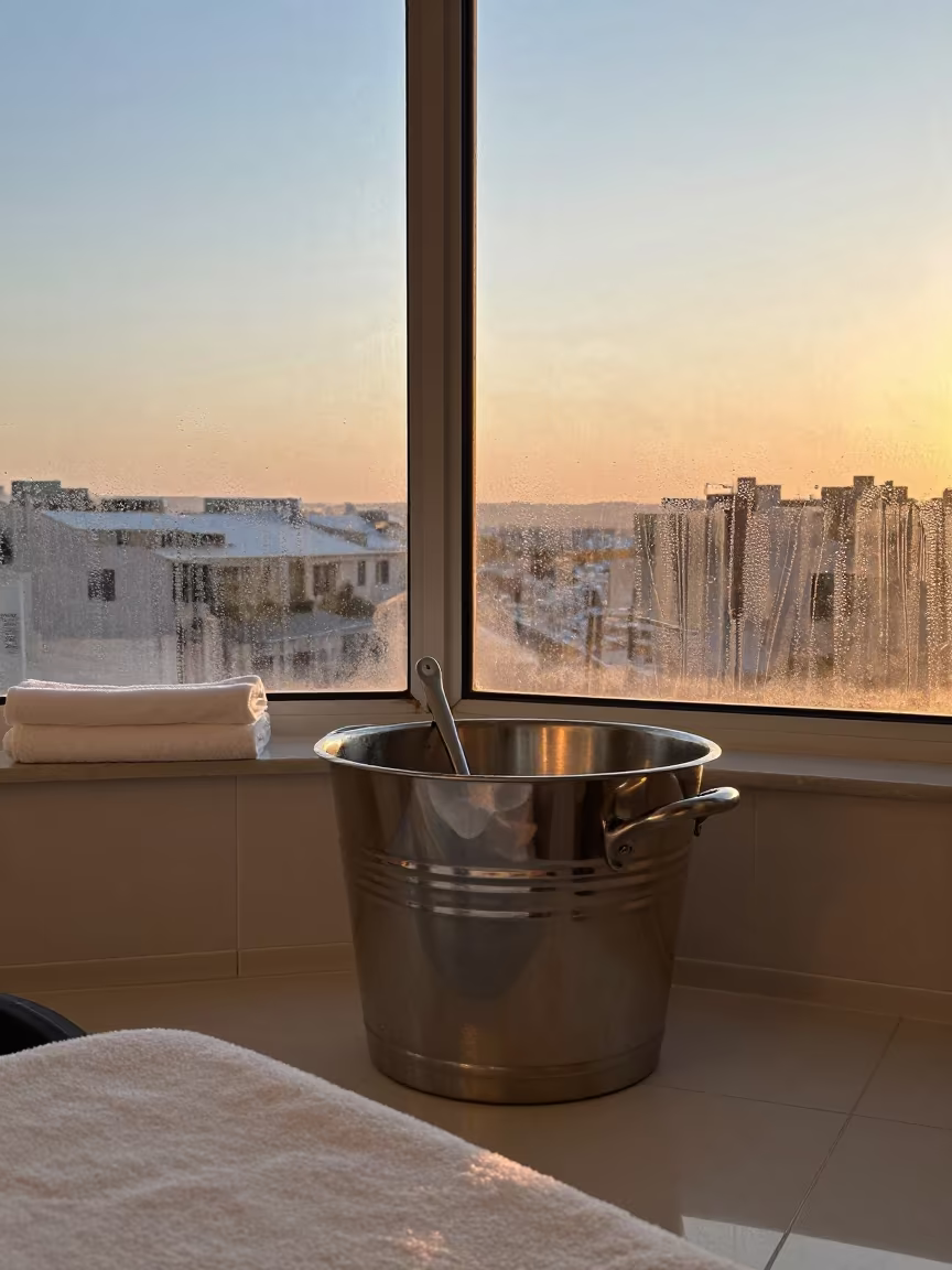 Hot Stone Towel Wringer in Al-Bab Treatment Room in inside a skincare treatment room in al-Bab