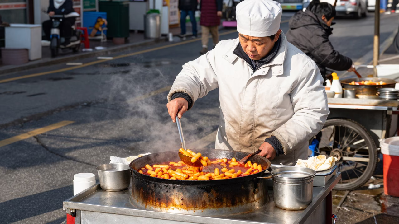 Hot Tteokbokki in Seoul in in Seoul, South Korea