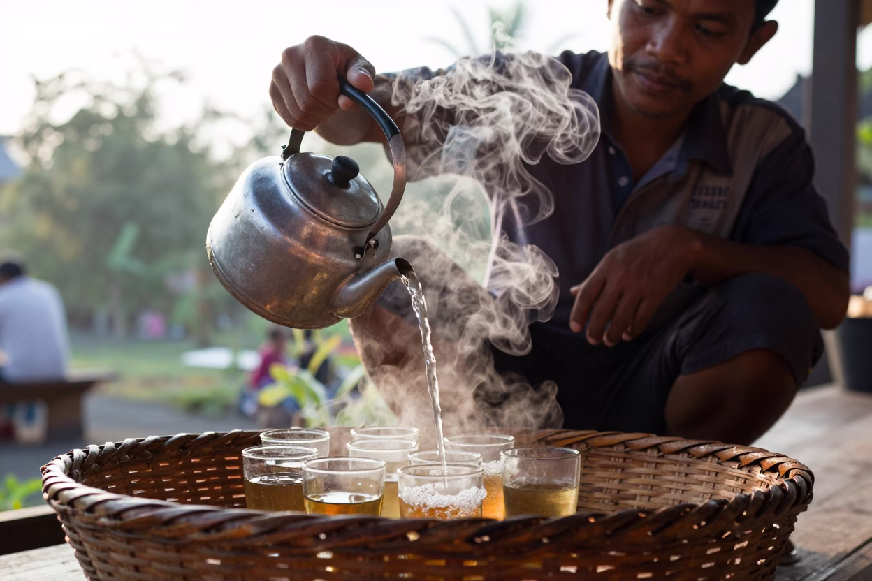 Hot Water in Denpasar in in Denpasar, Indonesia