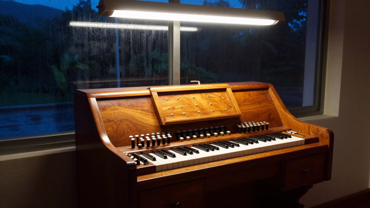 Hotel Dresser Organ Console Bogota Night in on a hotel dresser in Bogota