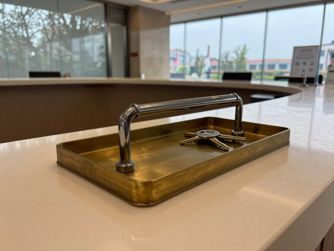 Hotel Lobby Storm Crank Tray Midmorning Light in inside a hotel lobby in Qingdao