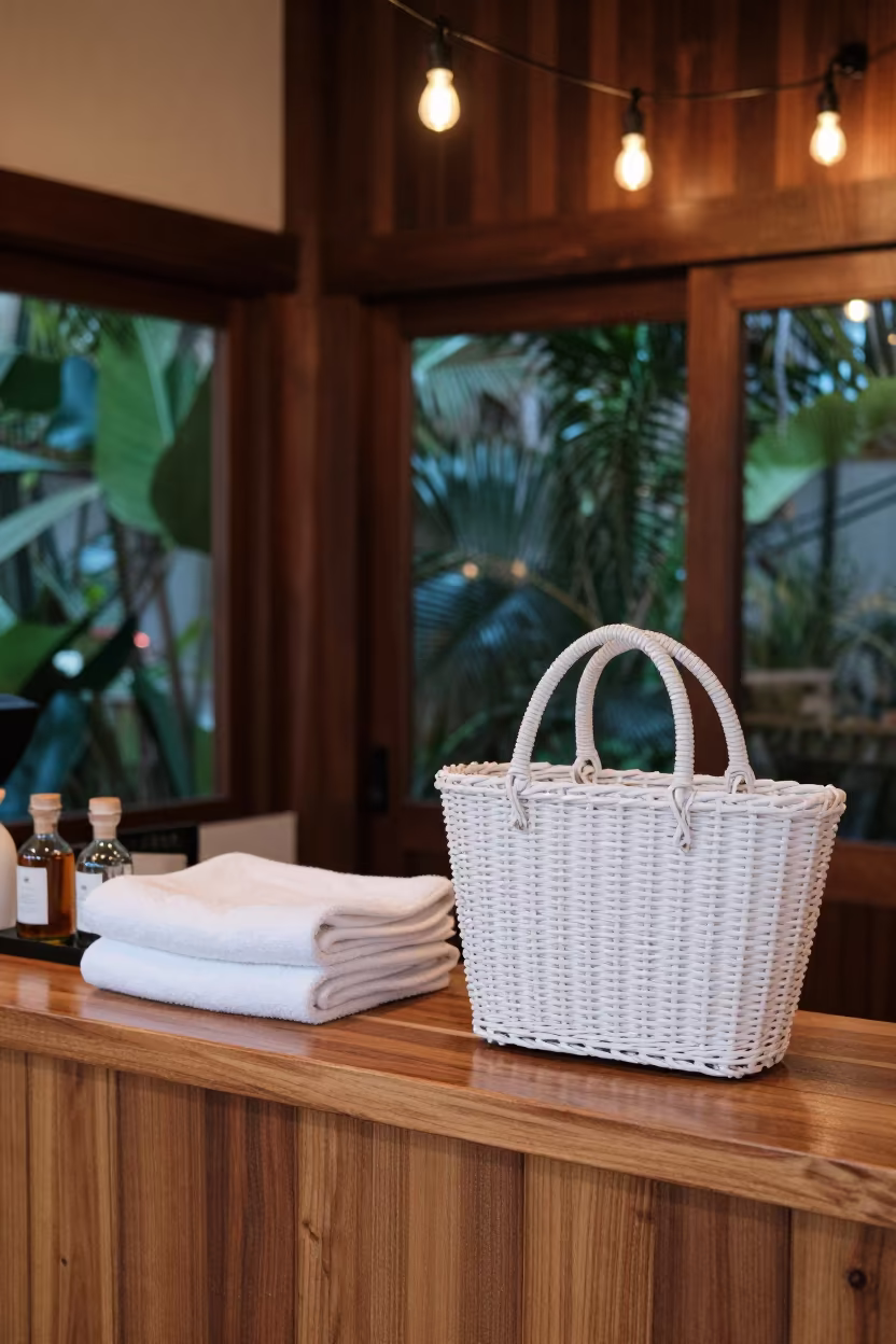 Hotel Spa Tote in Evening Glow in inside a spa reception near Kuala Lumpur