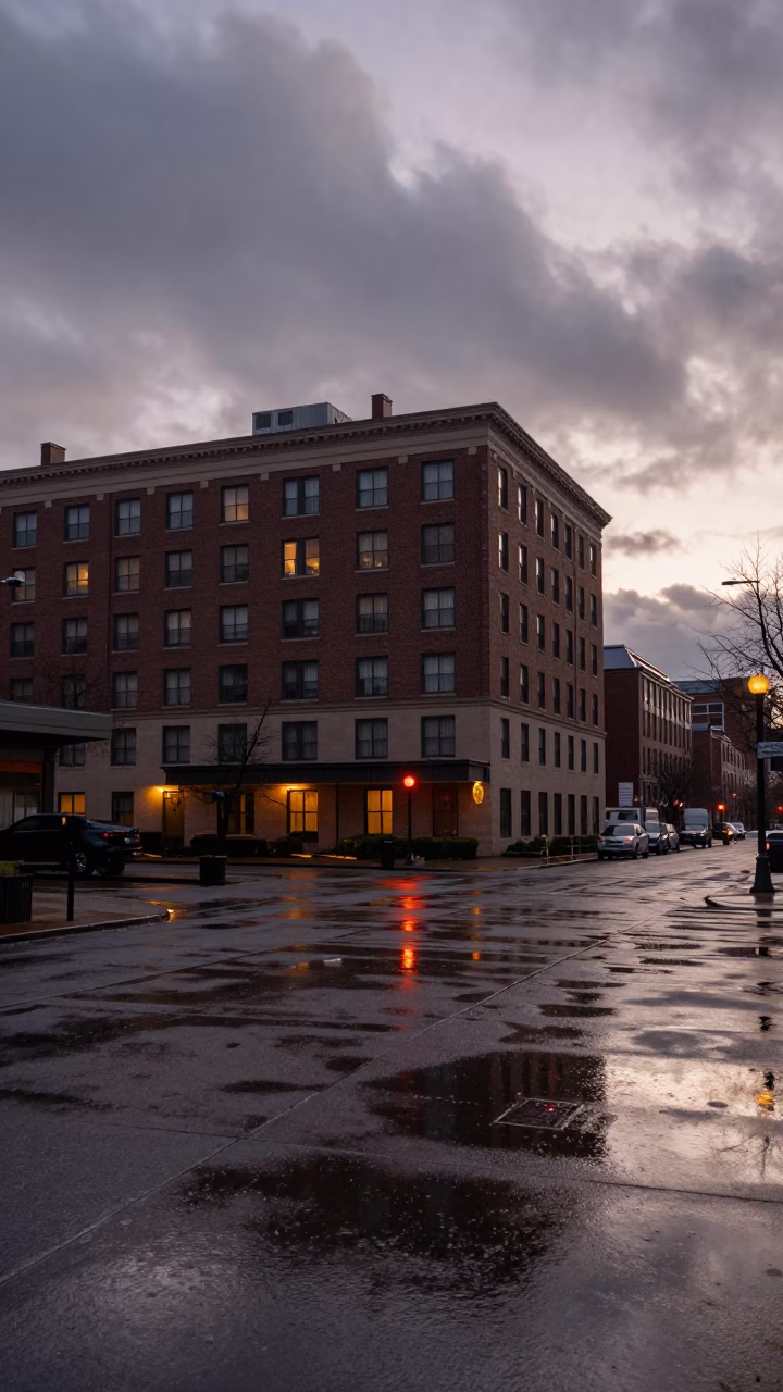 Hotel Windows And Tail Lights in Boston in in Boston, Massachusetts, United States