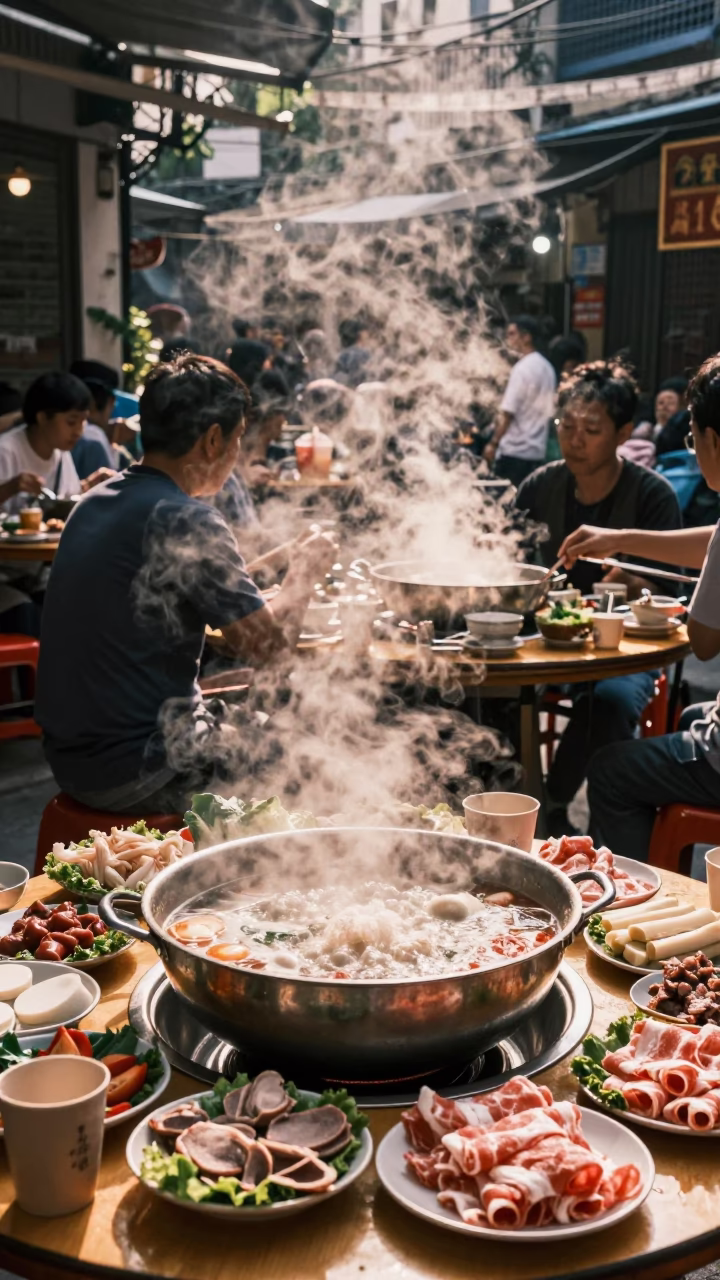 Hotpot Lunch in Hanoi at The Late Morning Light in in Hanoi, Vietnam
