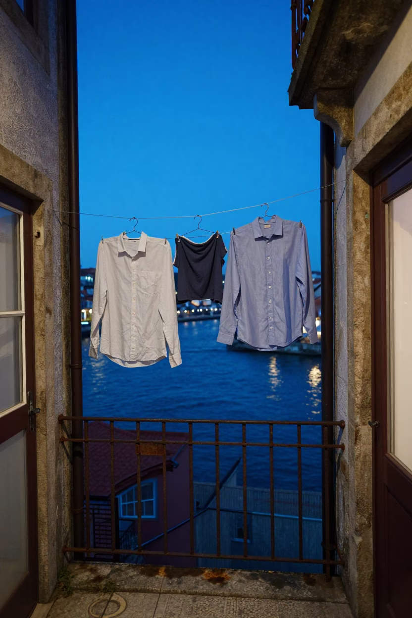 Hour Laundry at The Last Blue Light Of Evening in Porto in in Porto, Portugal