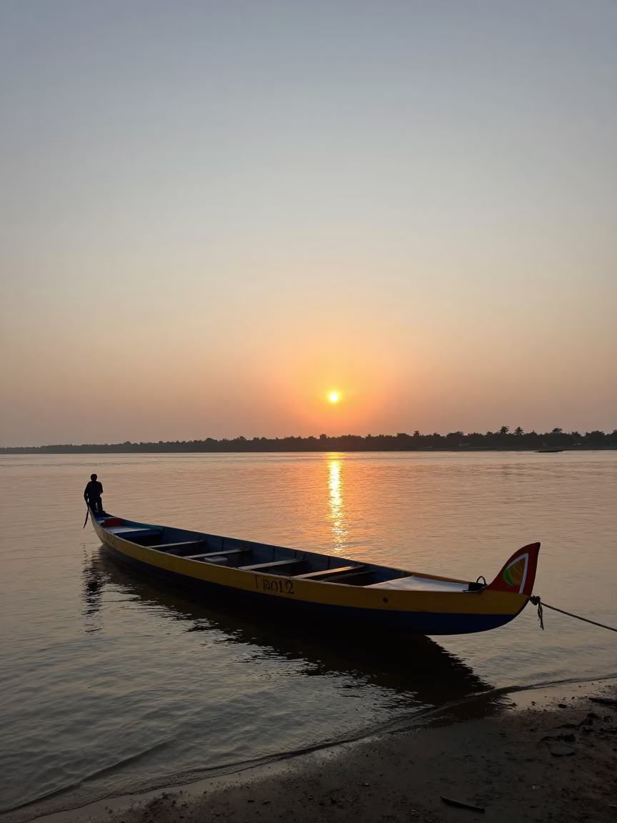 Hour Light in Kochi at As The Sun Drops Toward The Horizon in in Kochi, India
