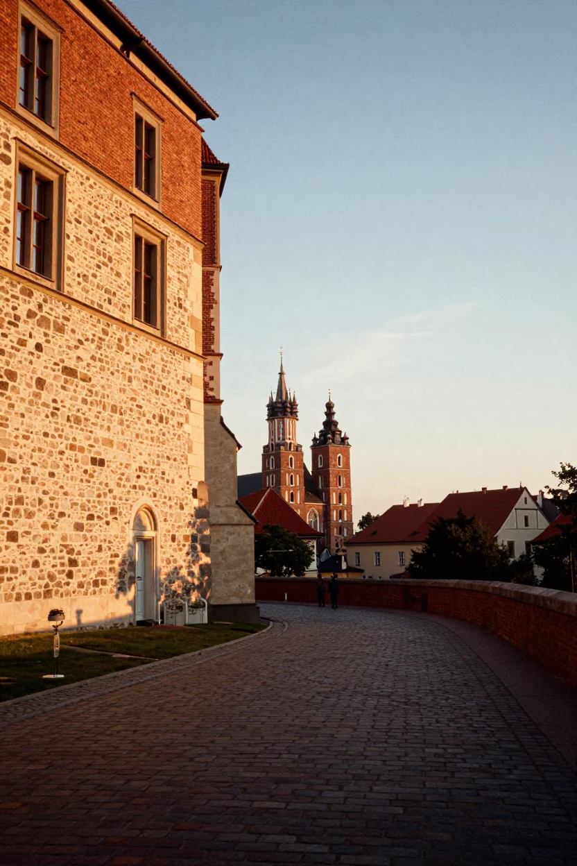 Hour Light in Krakow at Sunset Light in in Krakow, Poland