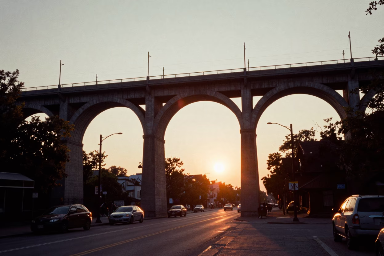 Hour Light in Montreal at As The Sun Drops Toward The Horizon in in Montreal, Quebec, Canada