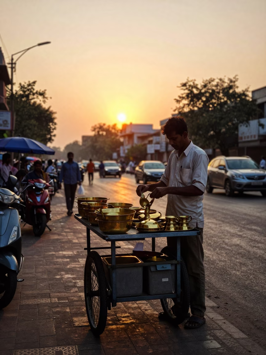 Hour Sunset at Sunset Light in Delhi in in Delhi, India