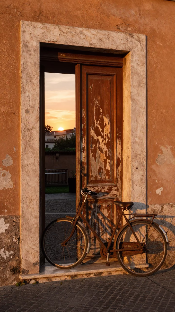 Hour Sunset at Sunset Light in Rome in in Rome, Italy