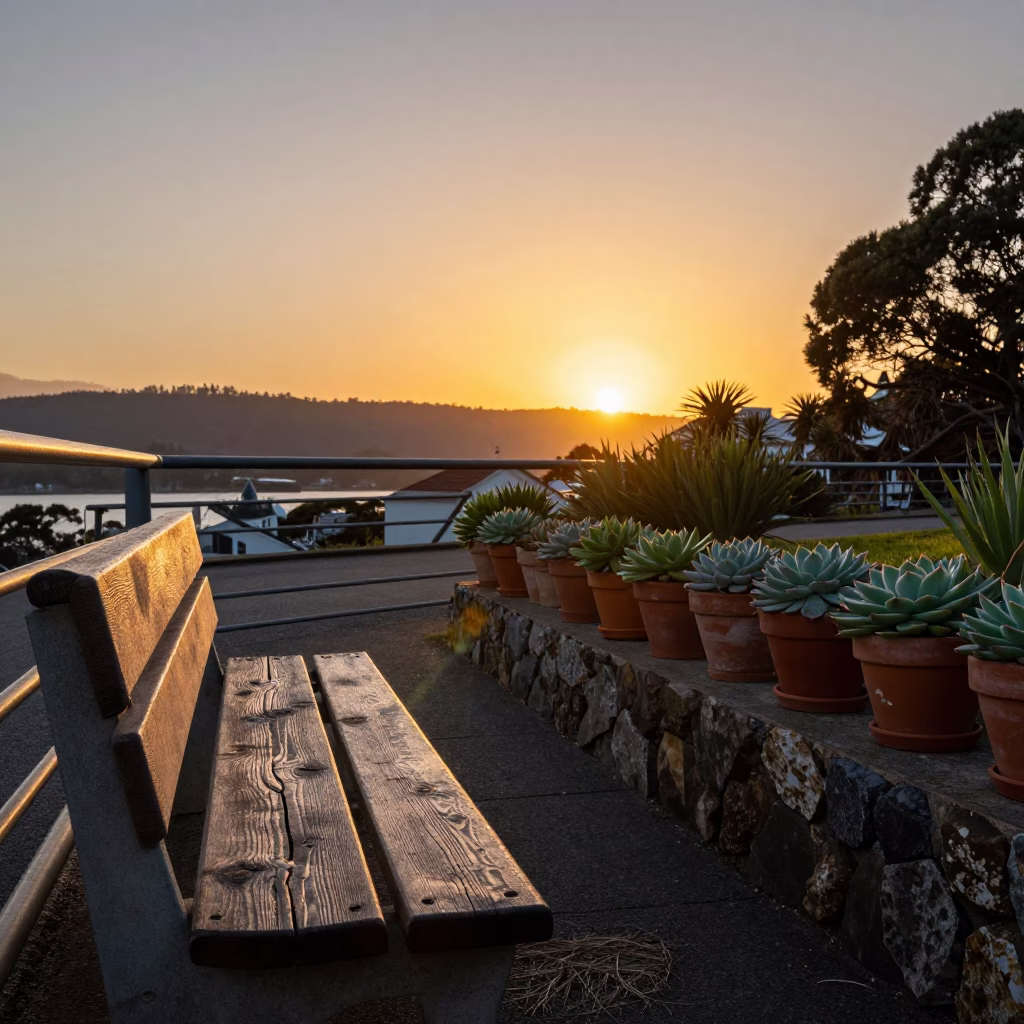Hour Sunset in Hobart at Sunset Light in in Hobart, Tasmania, Australia