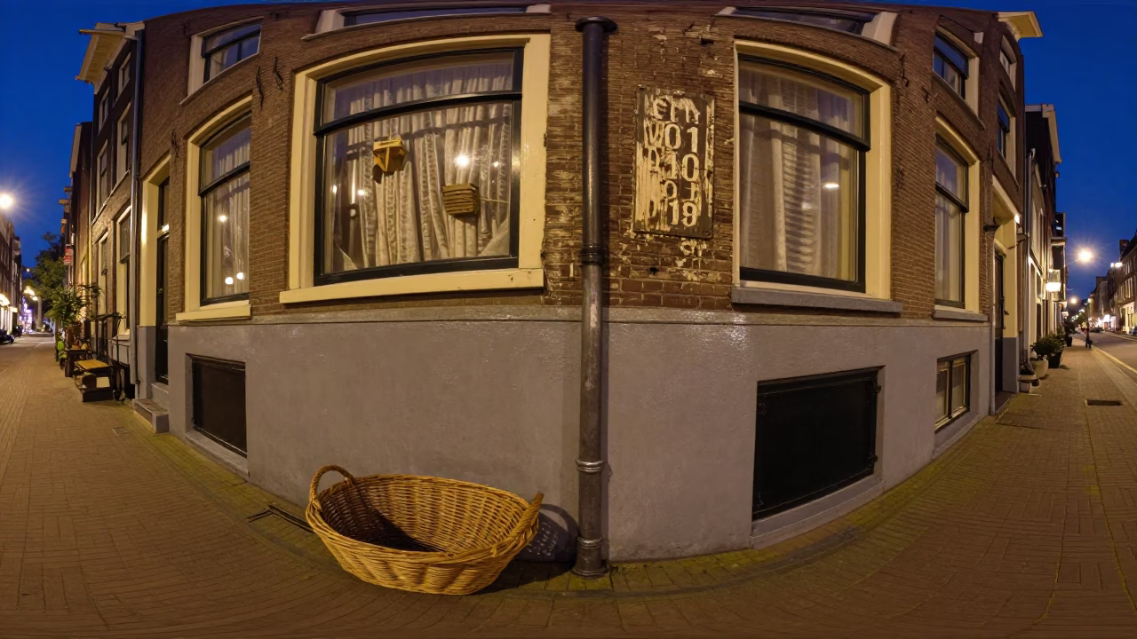 House Exterior after dark in Amsterdam in in Amsterdam, Netherlands