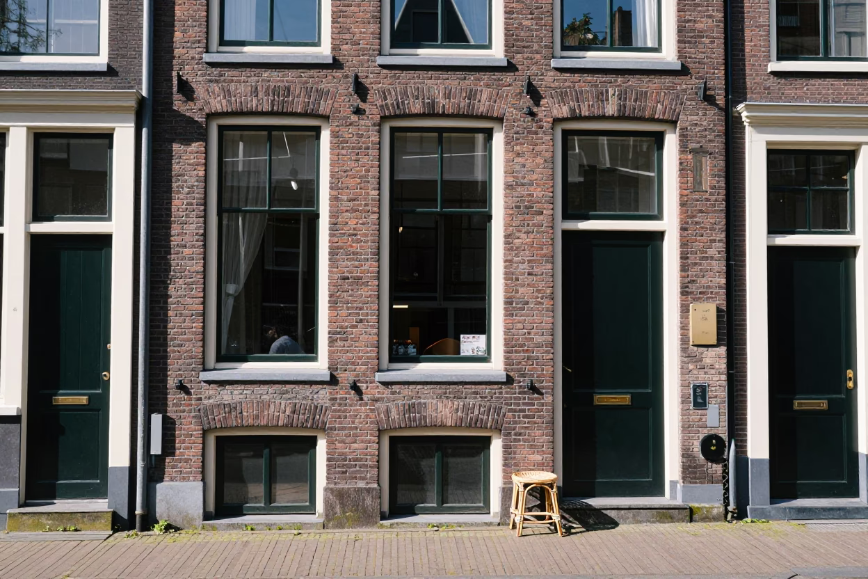 House Facade in Amsterdam at Midday Light in in Amsterdam, Netherlands
