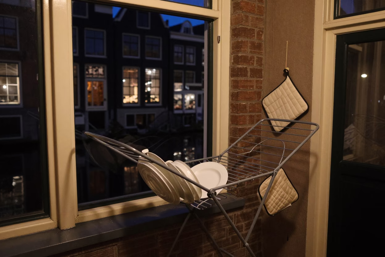 House Interior in Amsterdam at Late At Night Light in in Amsterdam, Netherlands