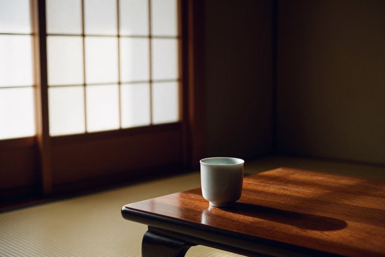 House Interior in Kyoto at The Early Afternoon Light in in Kyoto, Japan