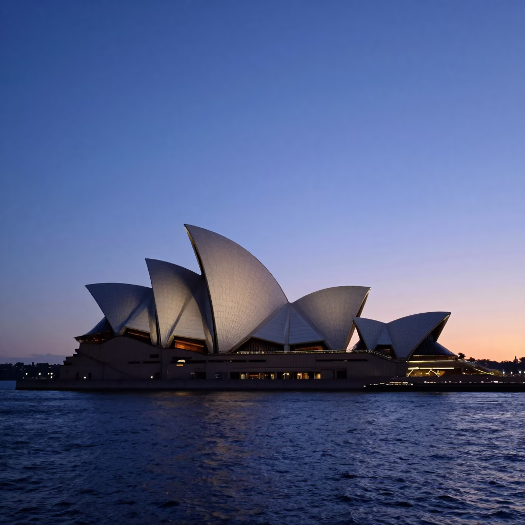 House Silhouette in Sydney at Sunrise Light in in Sydney, New South Wales, Australia