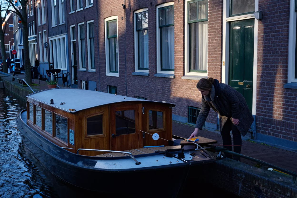 Houseboat Deck in Amsterdam in in Amsterdam, Netherlands