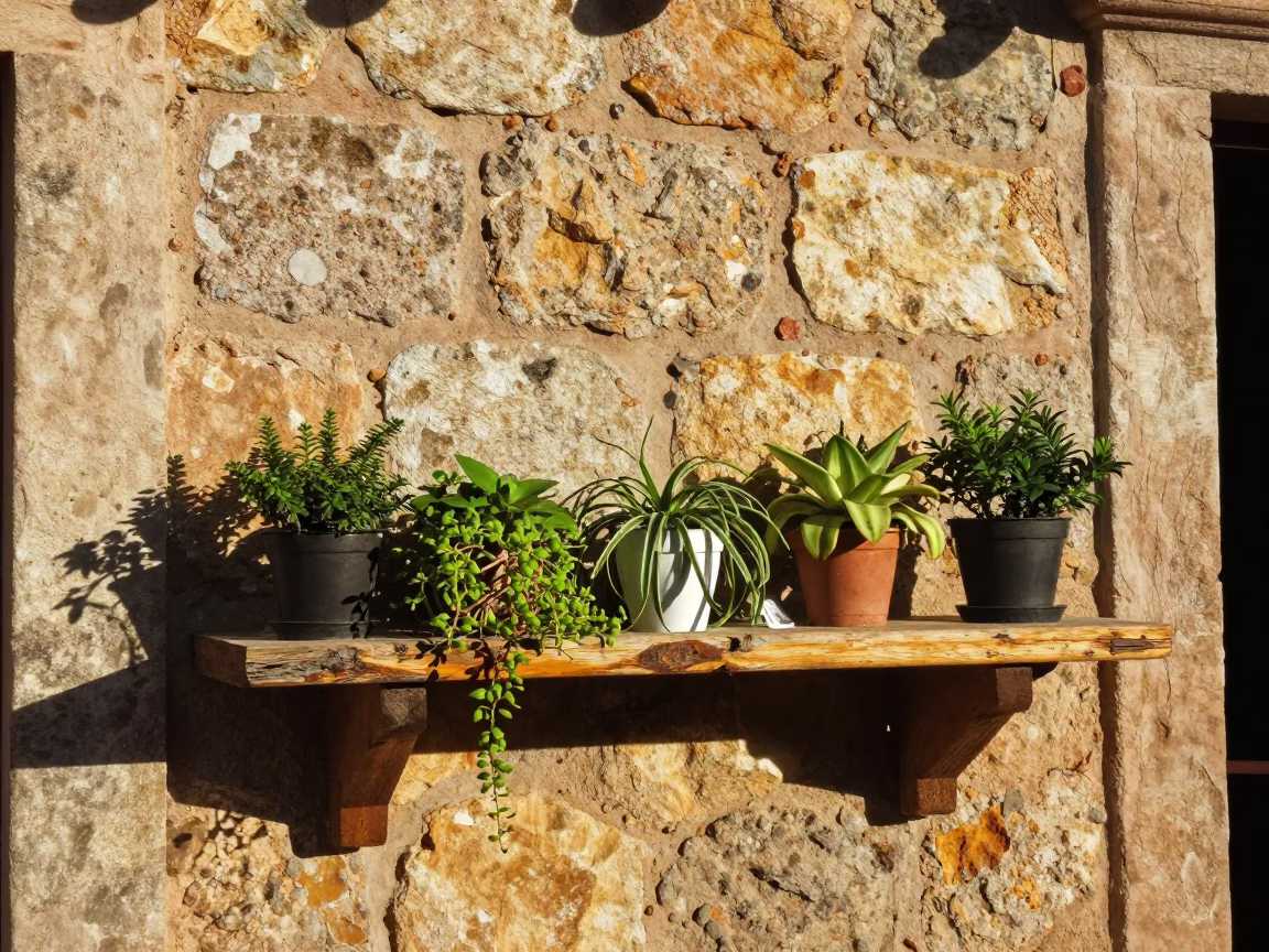 Houseplants in Oaxaca at Late Afternoon Light in in Oaxaca, Mexico