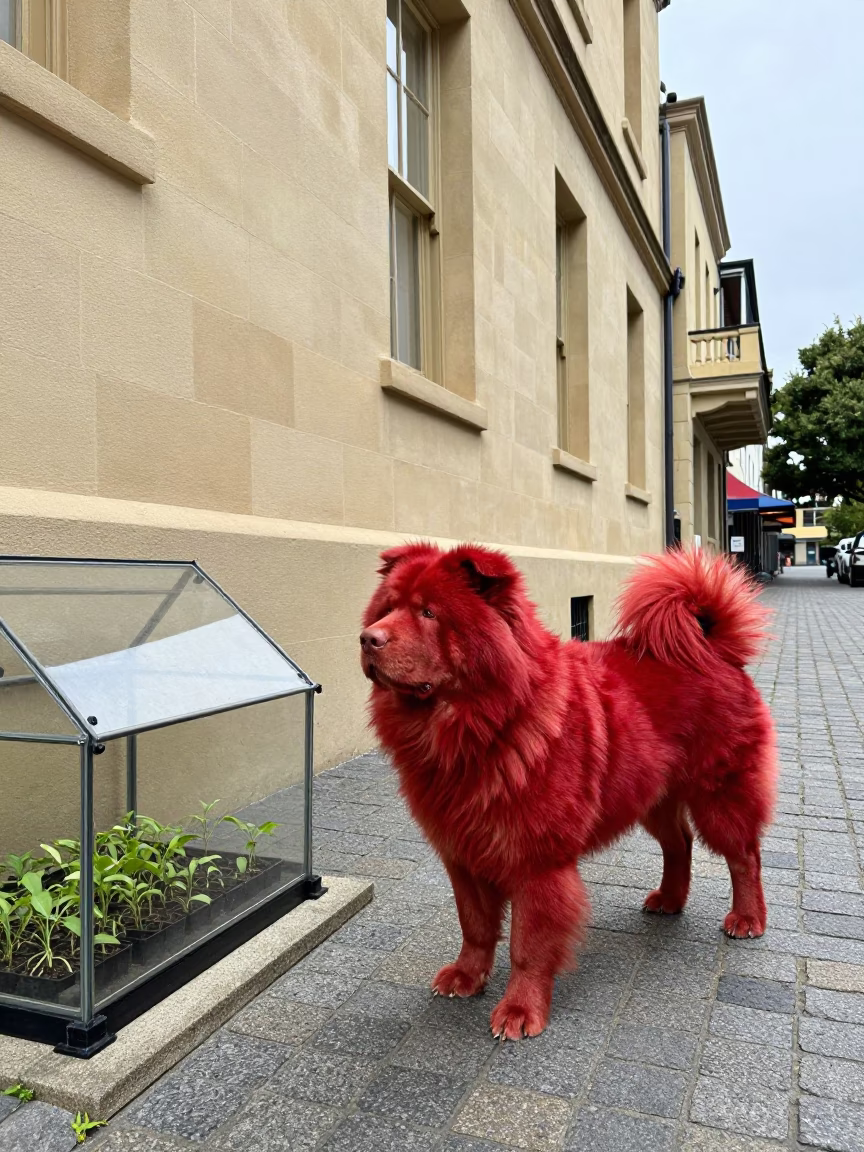 Hovawart Dog in Hobart at Midday Light in in Hobart, Tasmania, Australia