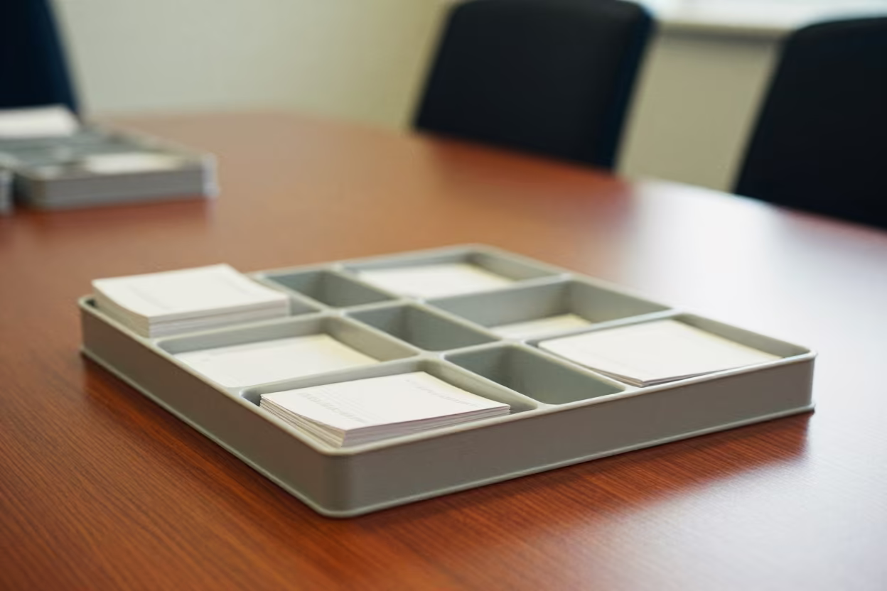 HR Reorder Proof Tray at Keur Massar Nord Boardroom in at a boardroom table before a meeting near Keur Massar Nord