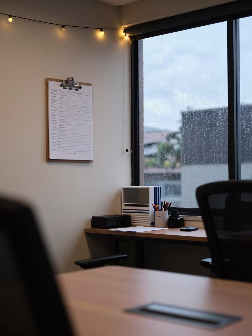 Huánuco Office Clipboard Inventory Wall Dawn in inside a conference room in Huánuco