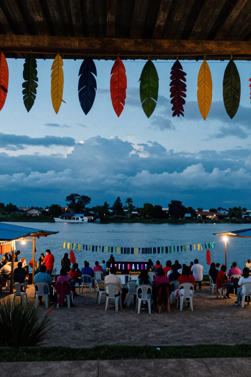 Huánuco Waterfront Pahiyas Kiping Twilight in at a waterfront celebration in Huánuco