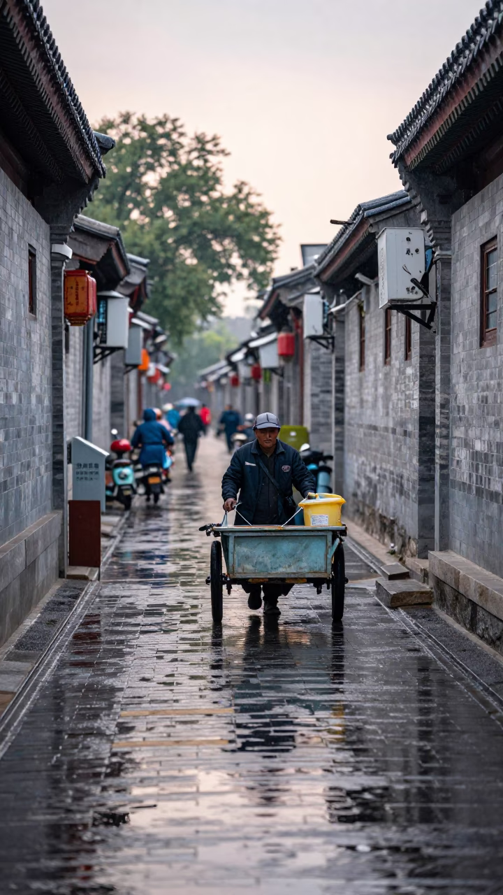 Hutong Alley in Beijing in in Beijing, China