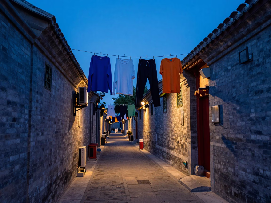 Hutong Alleyway in Beijing at Blue Hour in in Beijing, China