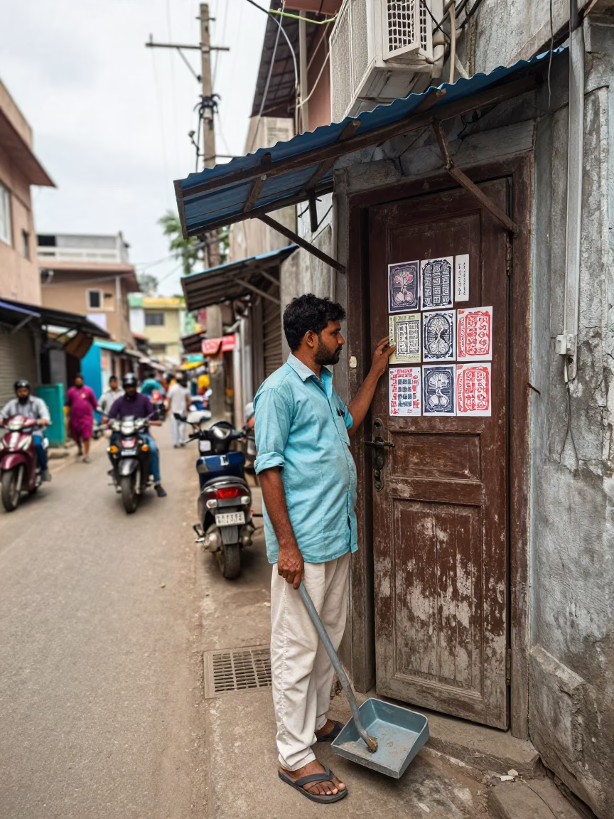 Hyderabad Man at Midday Light in in Hyderabad, India