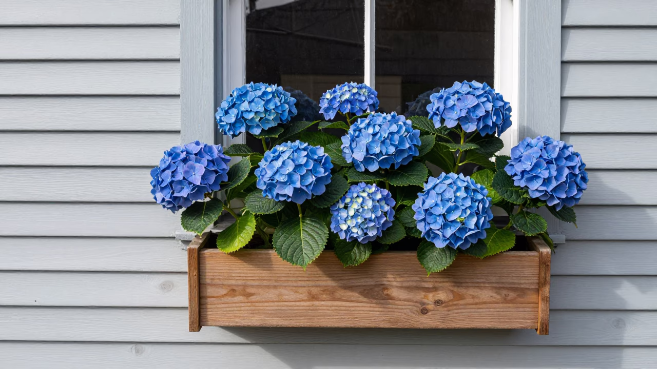 Hydrangeas in Auckland at Afternoon Light in in Auckland, New Zealand